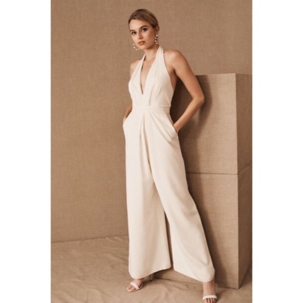 Jill Stuart White Mara Halter Jumpsuit